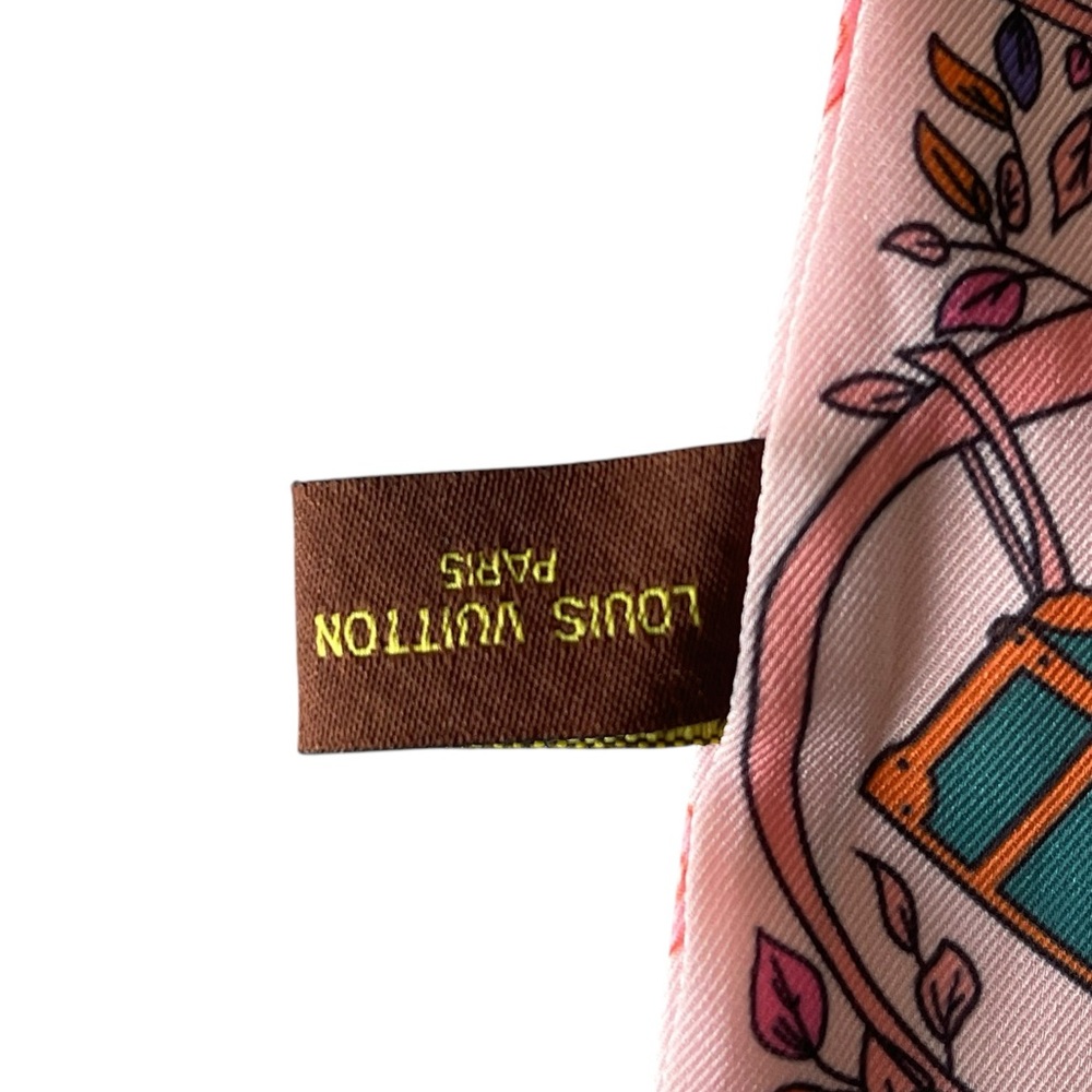 LOUIS VUITTON Bandeau Tree of Louis Silk Scarf Orange Multi Color - Picture 2 of 8